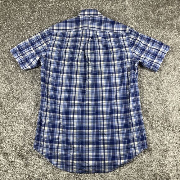 Ralph Lauren Button Down Shirt Mens Small Plaid Blue Short Sleeve - Picture 7 of 10